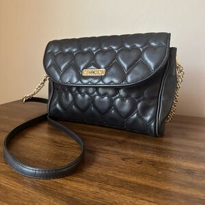 Moschino Heart Quilted Leather Crossbody